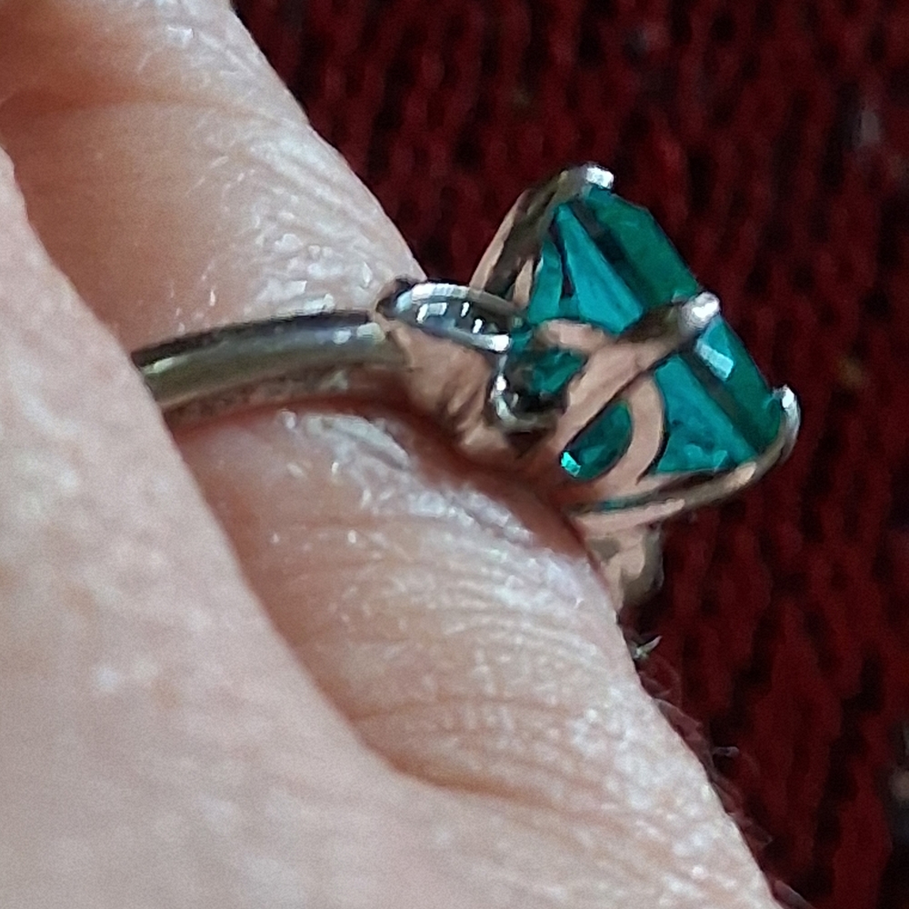 Stunning Silver Ring with Aquamarine Semi Precious Gemstone. Sz8 - Picture 5 of 8